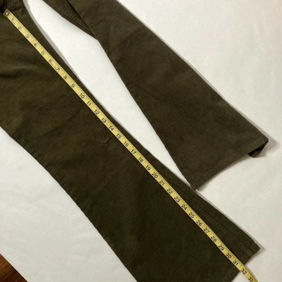 Zara Flare Pants Green Corduroy - Picture 6 of 10